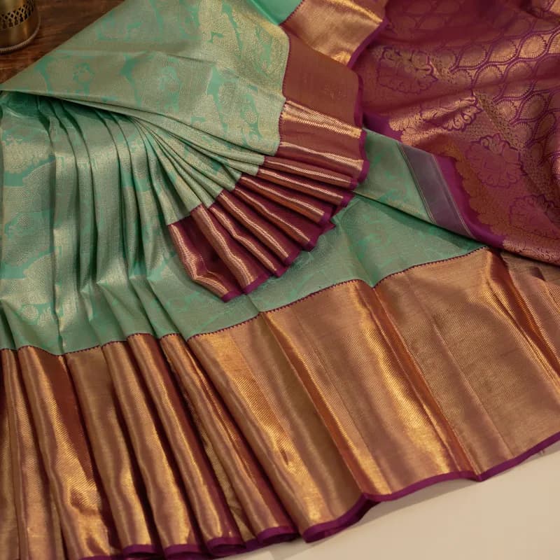 Zari Woven Silver Tissue Banarasi